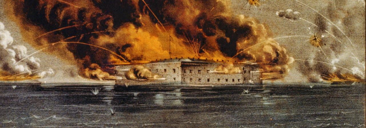 Painting of the Bombing of Fort Sumter