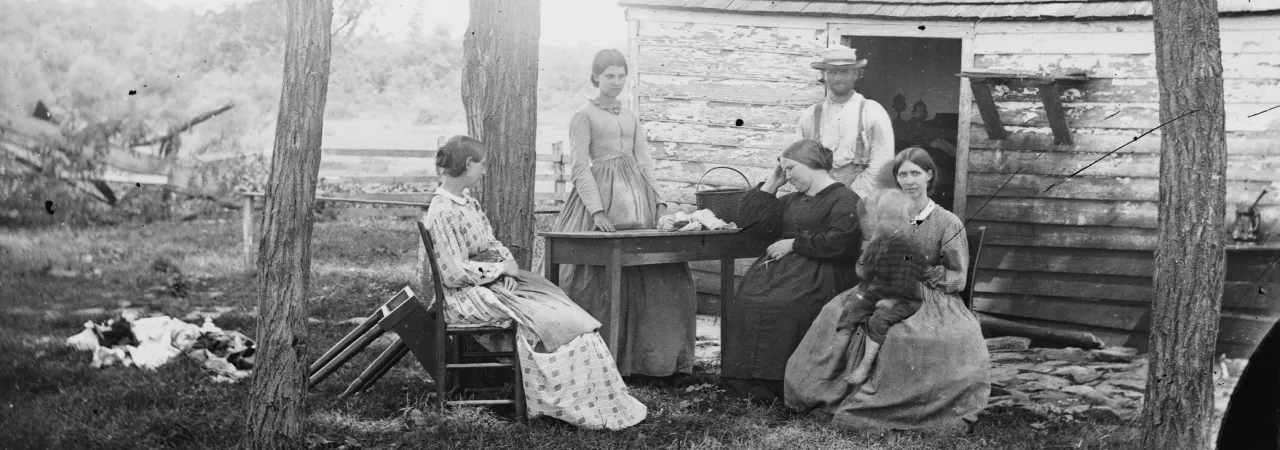 Family Group Before the House in Which Gen. Charles S. Winder Died