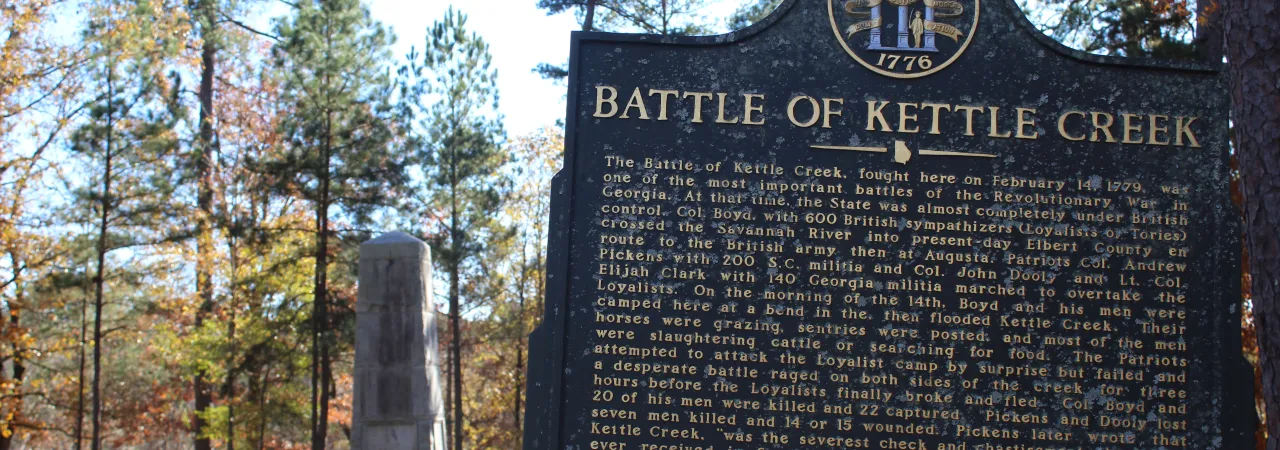 Kettle Creek Battlefield Historic Marker