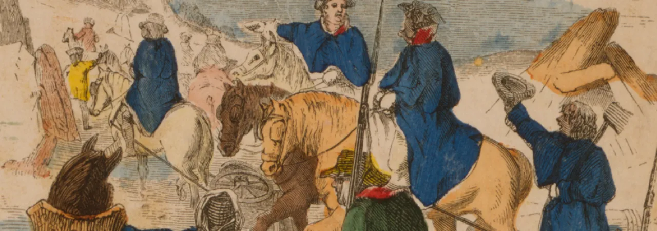 Henry Knox entering camp with artillery