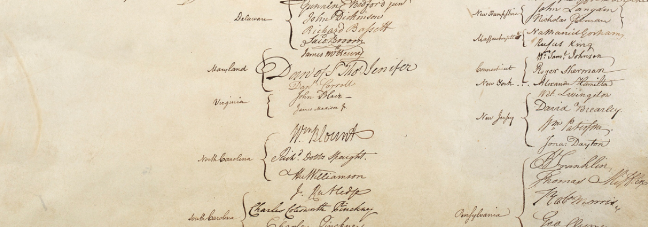 Signatures on a document. 