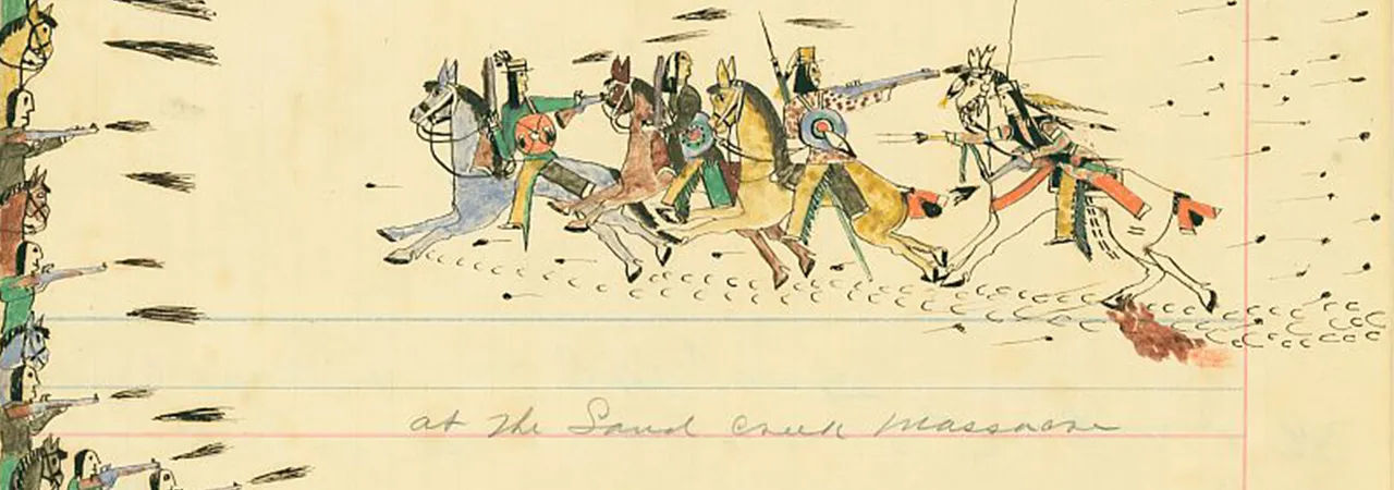 Drawing of four cavalry men