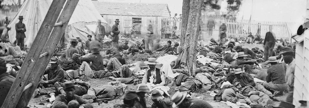 Thi photo depicts Savage's Station— a Union hospital— overrun by Confederate troops.