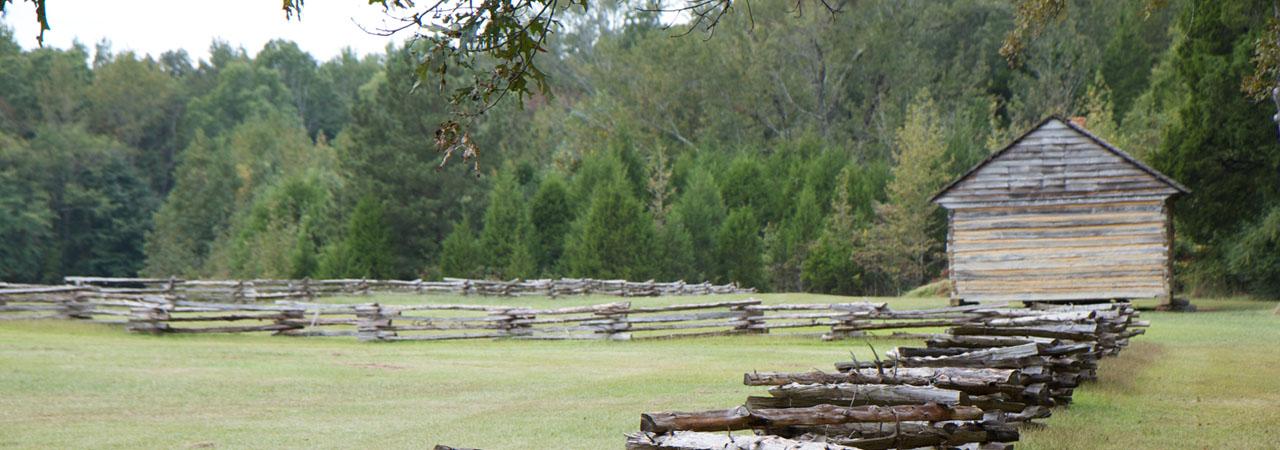 Split rail fences at Shiloh Battlefield