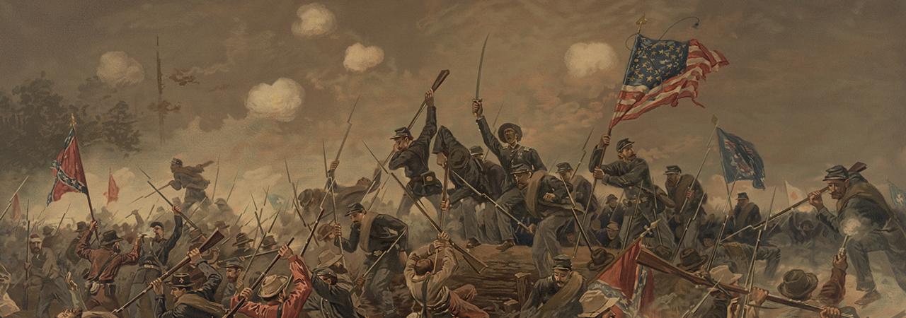 Illustration of the violent clash at Spotsylvania