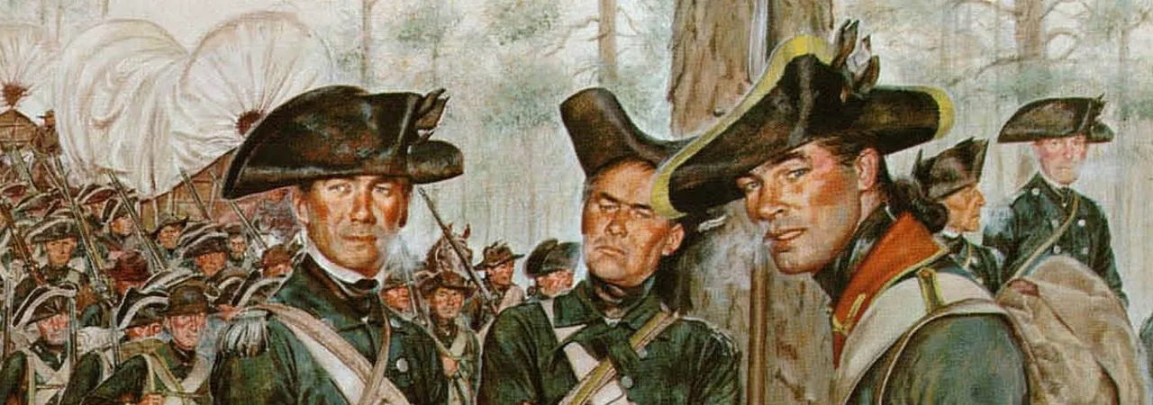 Painting of American soldiers in the Continental Army 