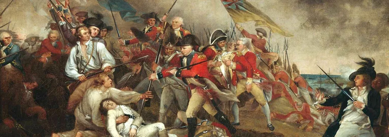 Painting of the Battle of Bunker Hill.