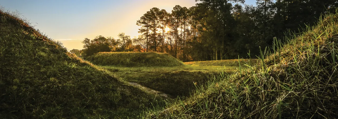 Earthen fortifications at Colonial National Historical Park