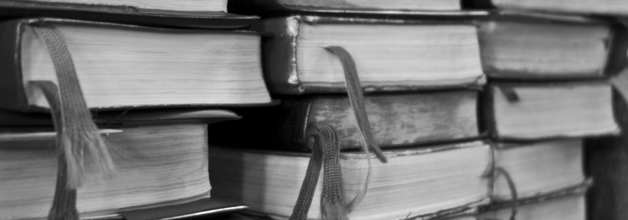 Photograph of stacked books