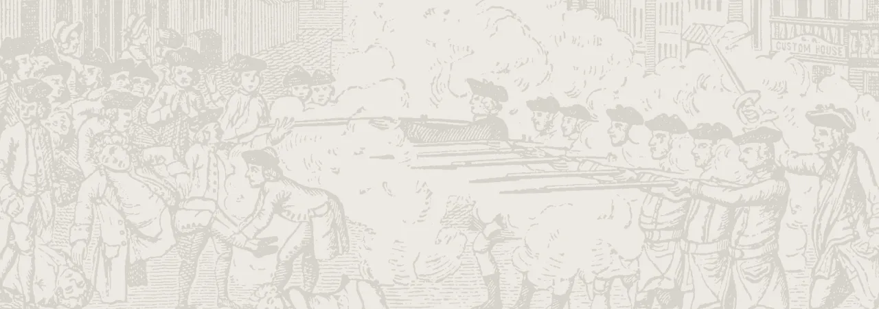 This is an image depicting musket fire during the Revolutionary War.