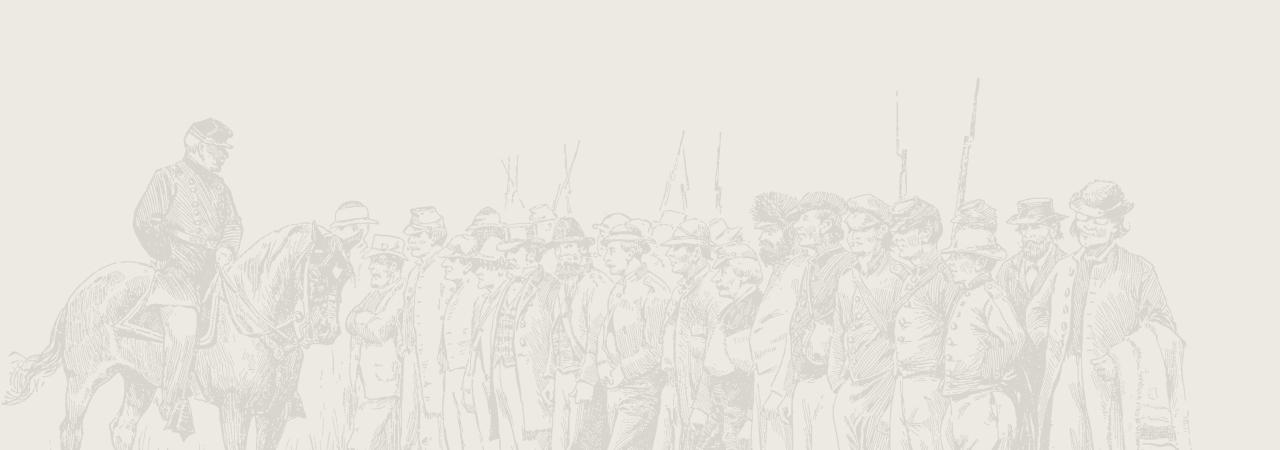 This is a sketch of Union soldiers lined up and ready for battle. 