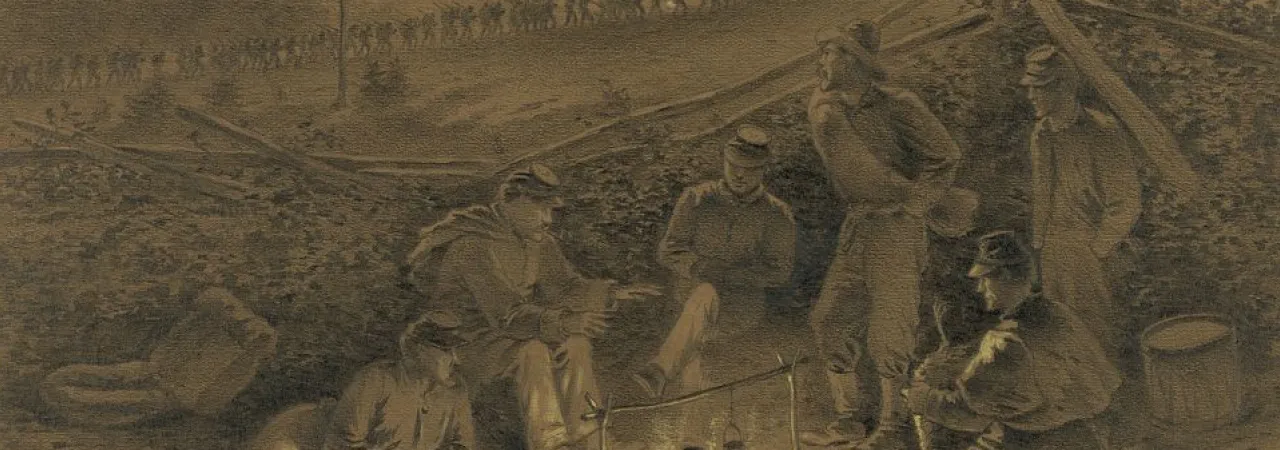Coffee Coolers, Edwin Forbes, 1876. From Life Studies of the Great Army, Plate 12.