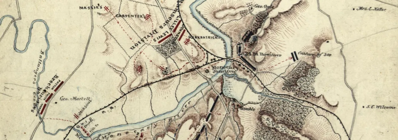 Manuscript atlas containing battlefield maps and campaign sketches documenting Confederate operations in Virginia and the Shenandoah Valley during the Civil War campaigns of 1864–1865.