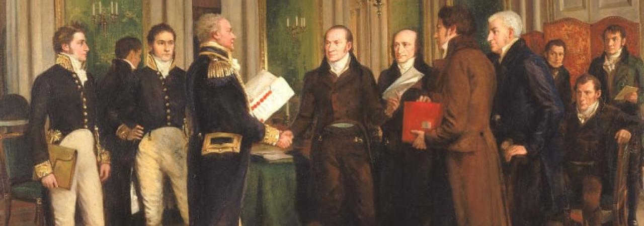 Painting of the signing of the Treaty of Ghent