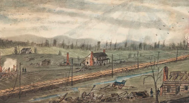 Bristoe Station, 1862 sketch