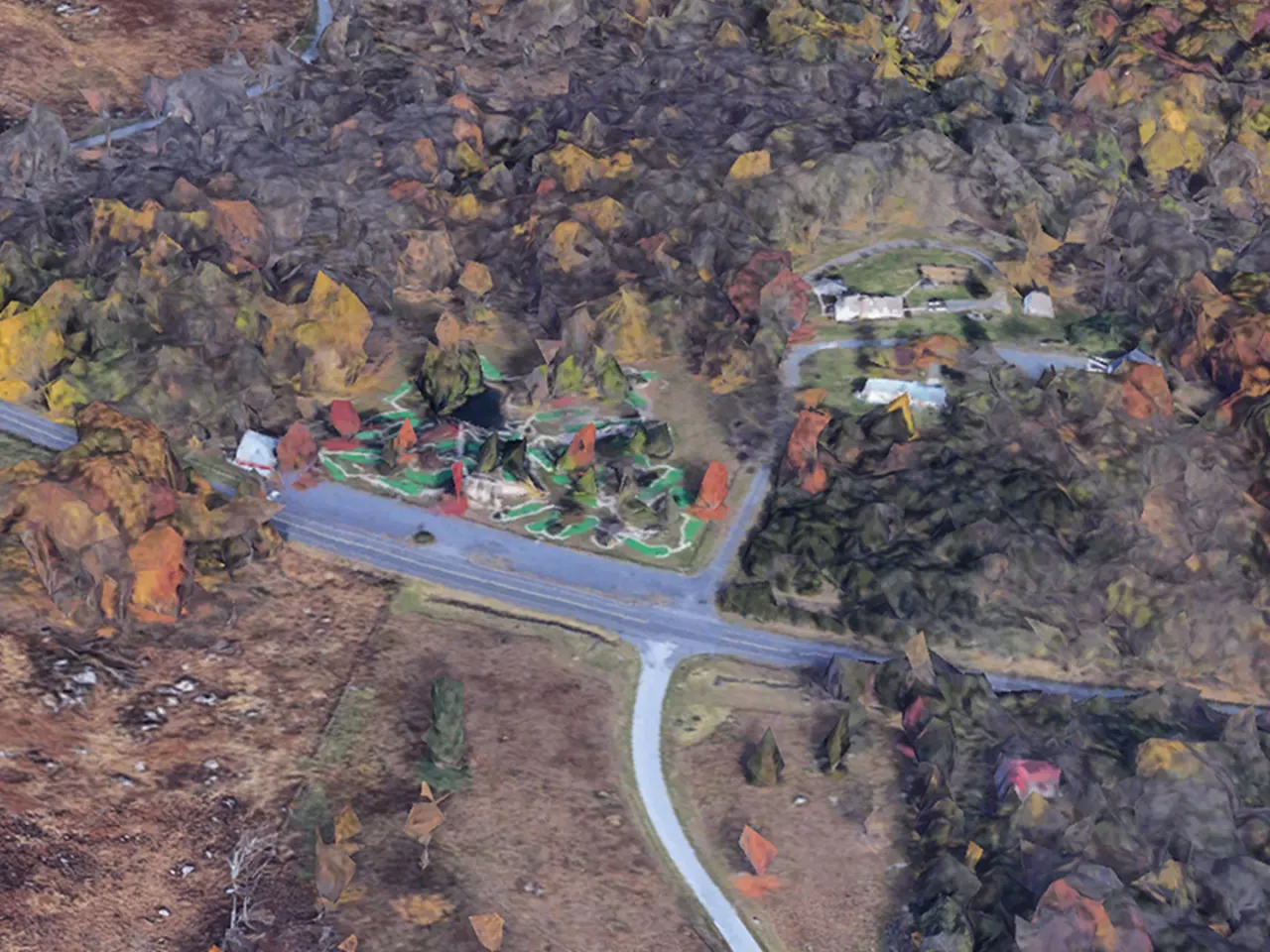 An satellite image of the property on the north slope of East Cemetery Hill