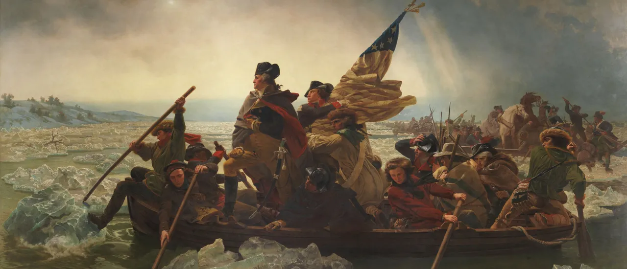 A depiction of Washington's attack on the Hessians at Trenton on December 25, 1776.