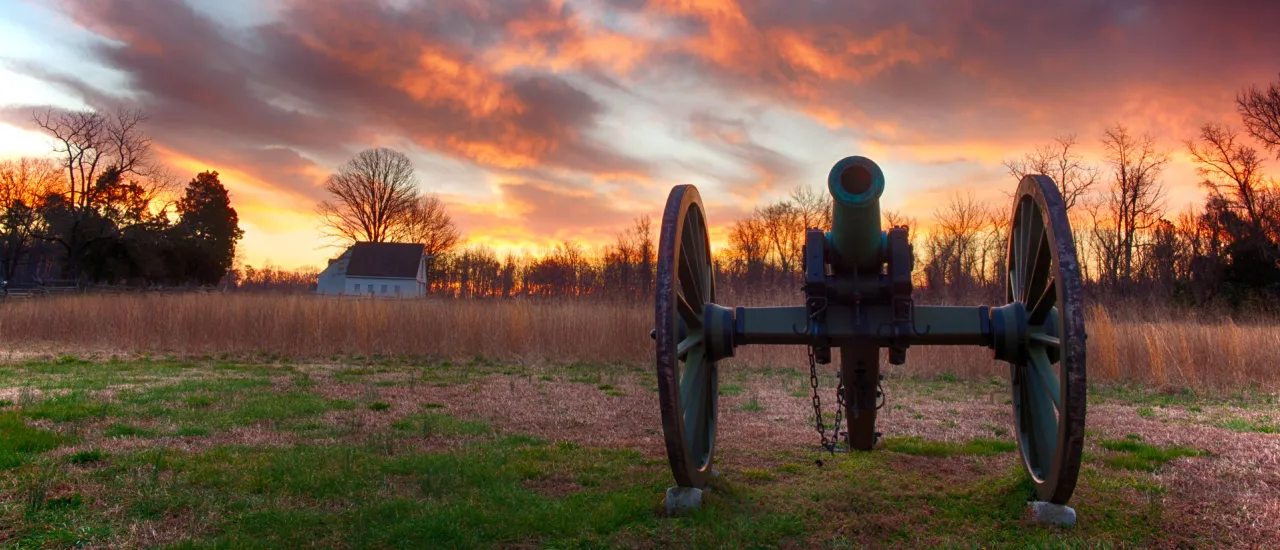 A dramatic sky colors the historic landscape near the Watt House on the Gaines' Mill battlefield outside Richmond. The battlefield, parts of which are preserved within Richmond National Battlefield Park, witnessed what may have been the largest infantry charge of the Civil War, on June 27, 1862.