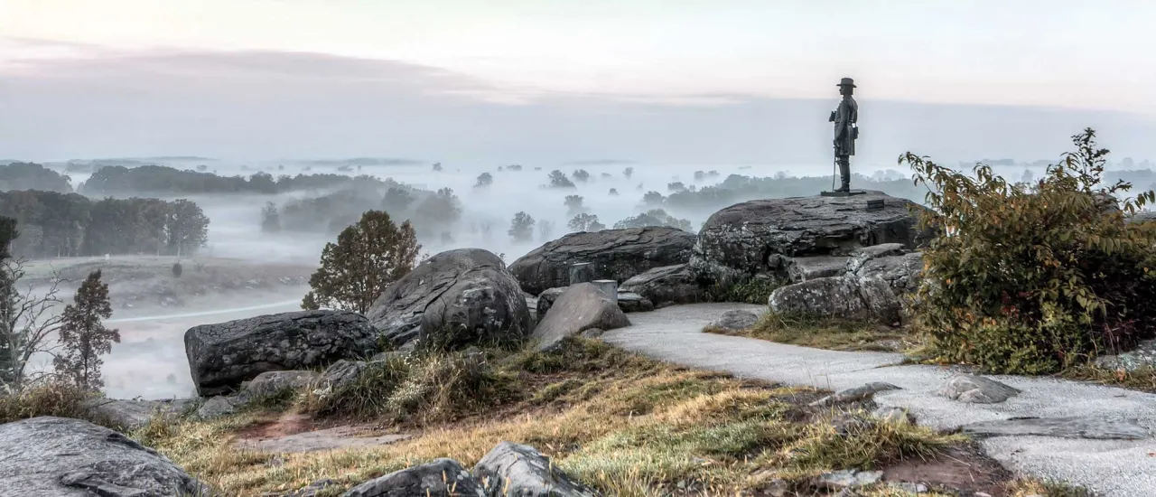 Gouverneur Kemble Warren statue at Gettysburg National Military Park, Pa.