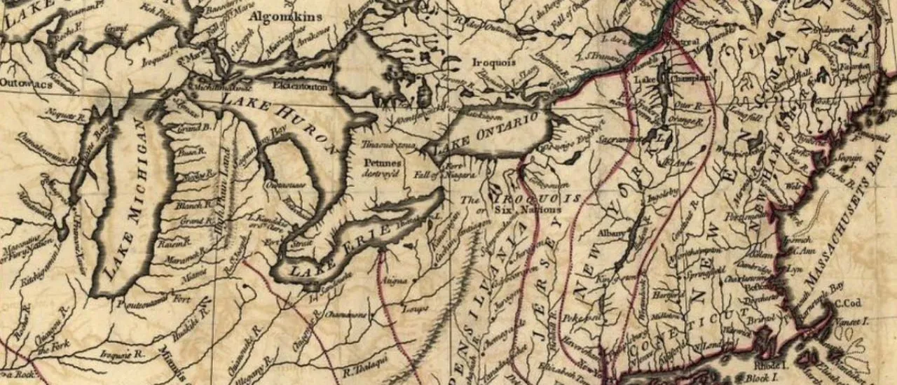 A map showing British colonies in North America in 1755