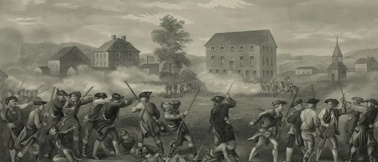 An illustration of the Battle of Lexington