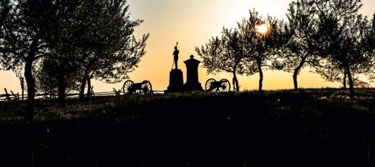 Sunrise at the Peach Orchard at Gettysburg National Military Park, Gettysburg, Pa.