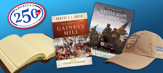 An array of products available in the American Battlefield Trust Store.