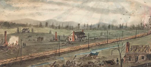 Bristoe Station, 1862 sketch