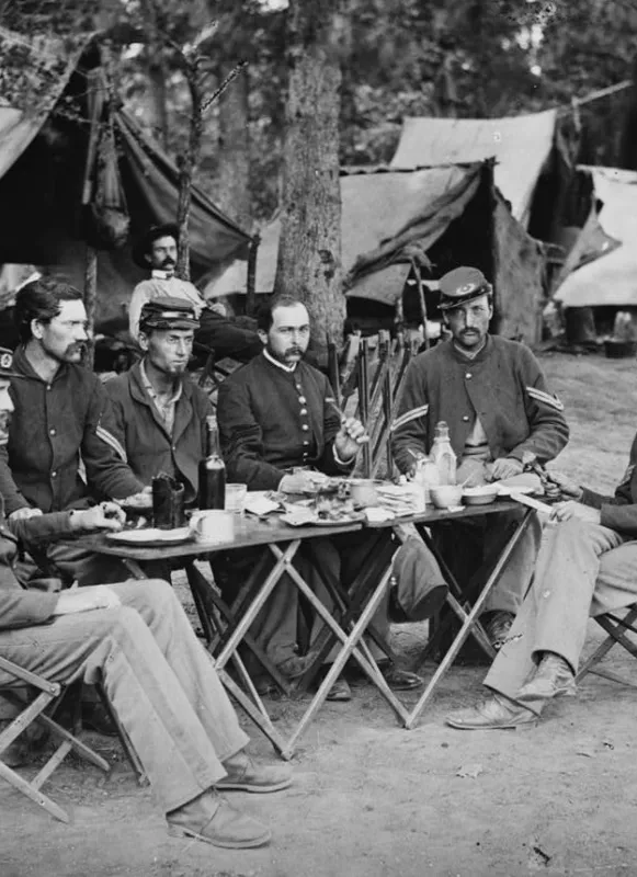 Bealeton, Va. Noncommissioned officers' mess of Co. D, 93d New York Infantry