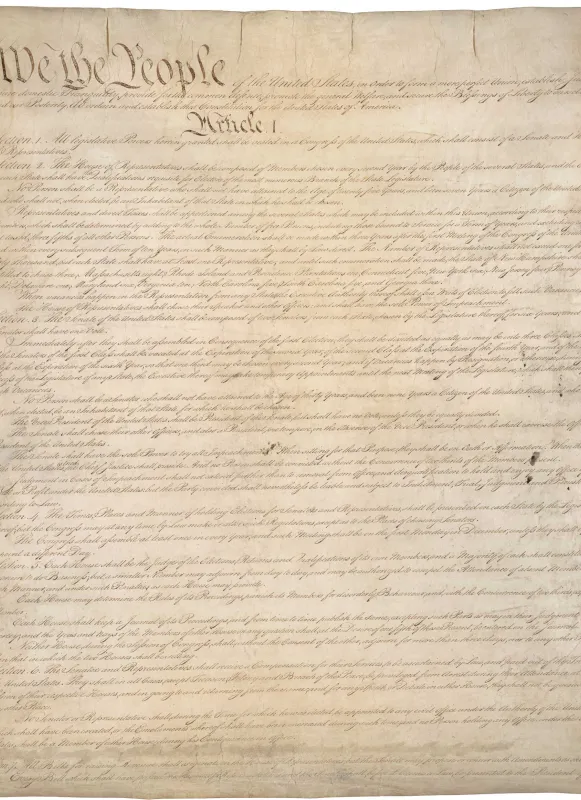 The first page of the Constitution of the United States.
