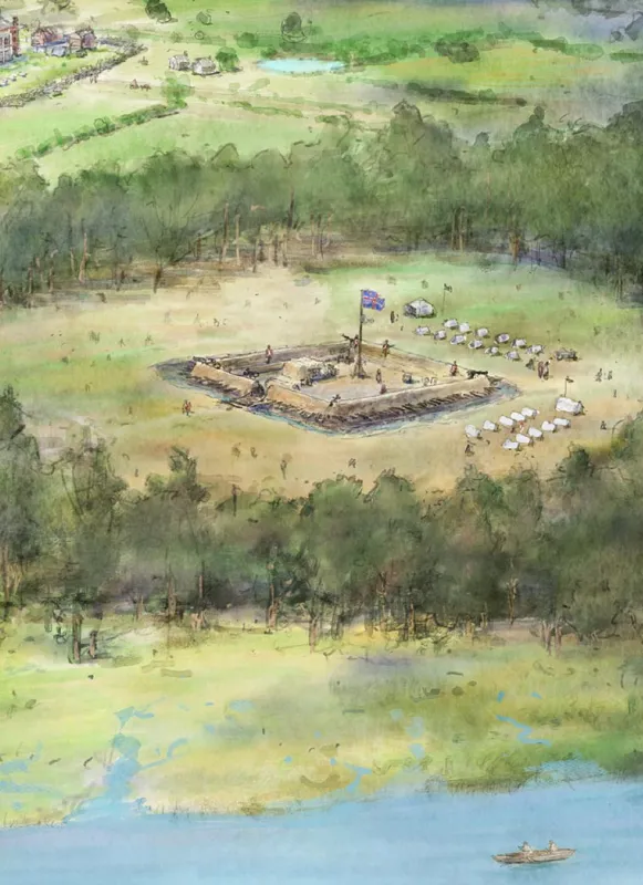 An illustration of Fort Fair Lawn and Colleton Castle