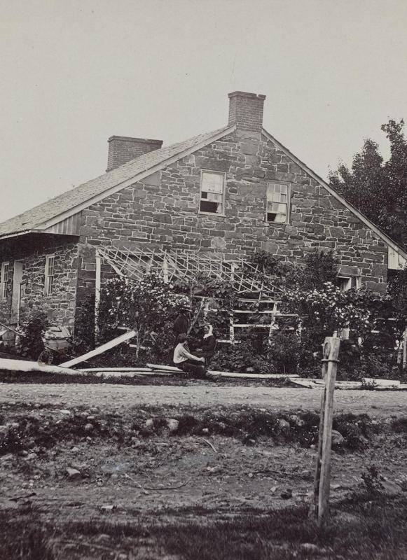 A black and white photograph of General Robert E. Lee's Headquarters at Gettysburg
