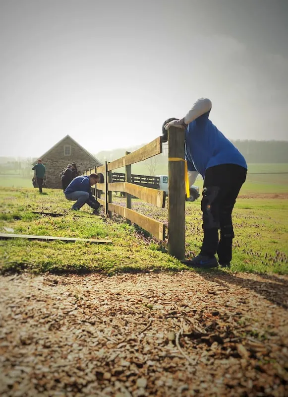 Volunteers help to complete a project at Monocacy National Battlefield on Park Day