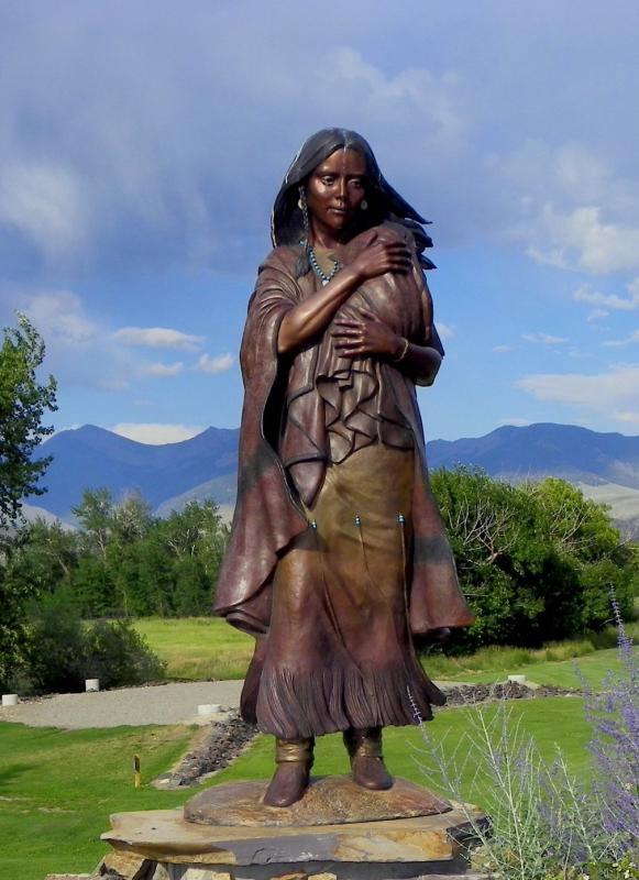 Sacagawea Statue at NPS Visitor Center