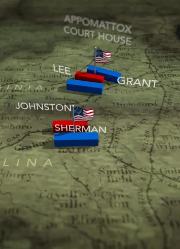 Screenshot of the animated map of 1865 conflicts