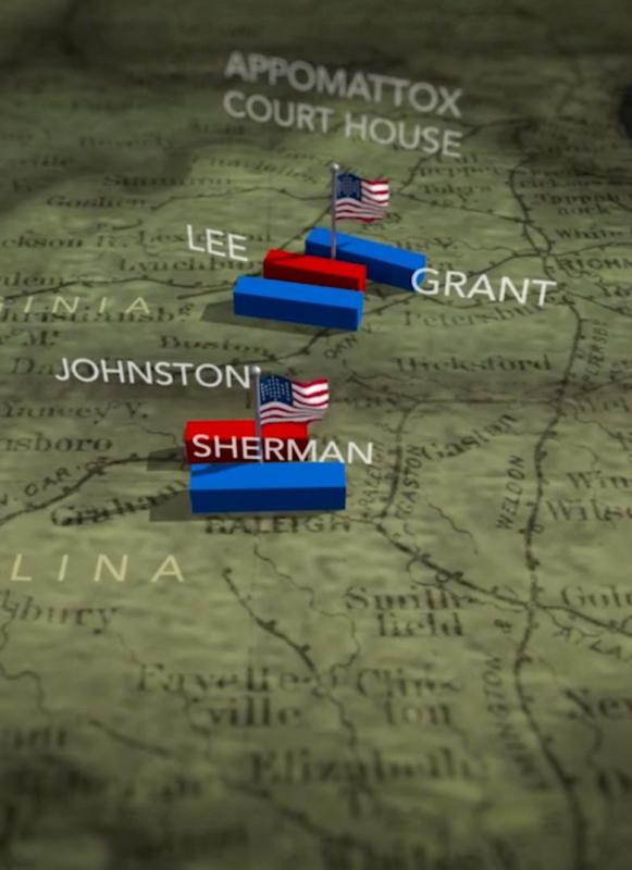 Screenshot of the animated map of 1865 conflicts