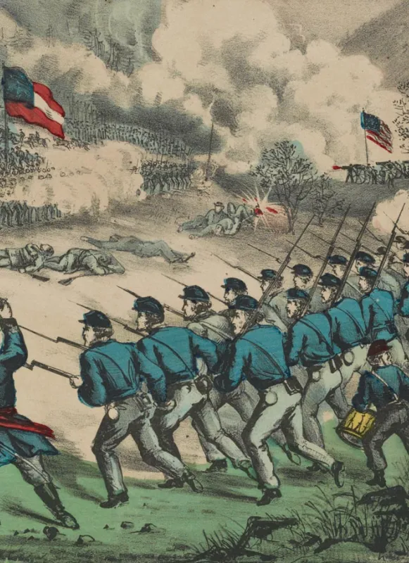 Currier & Ives "The Battle At Cedar Mountain, Aug. 9th. 1862"