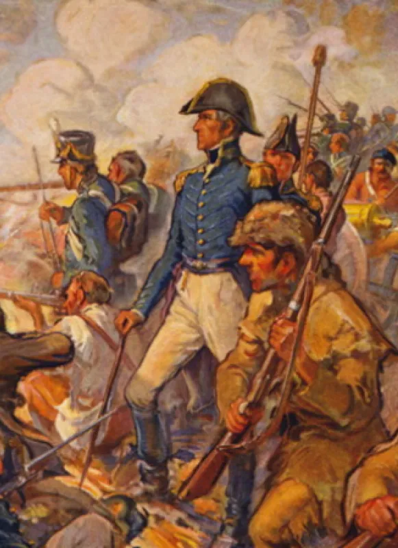 Paining of Andrew Jackson During the Battle of New Orleans, 1922