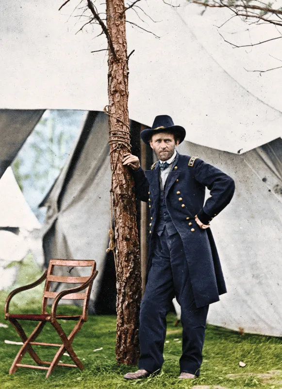 Colorized image of Ulysses S. Grant at Cold Harbor