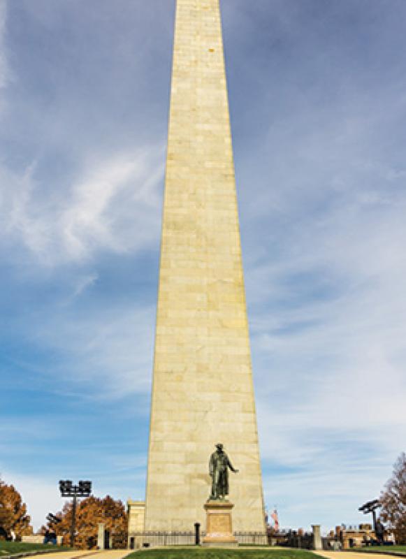 Bunker Hill Monument at Boston National Historical Park in Massachusetts