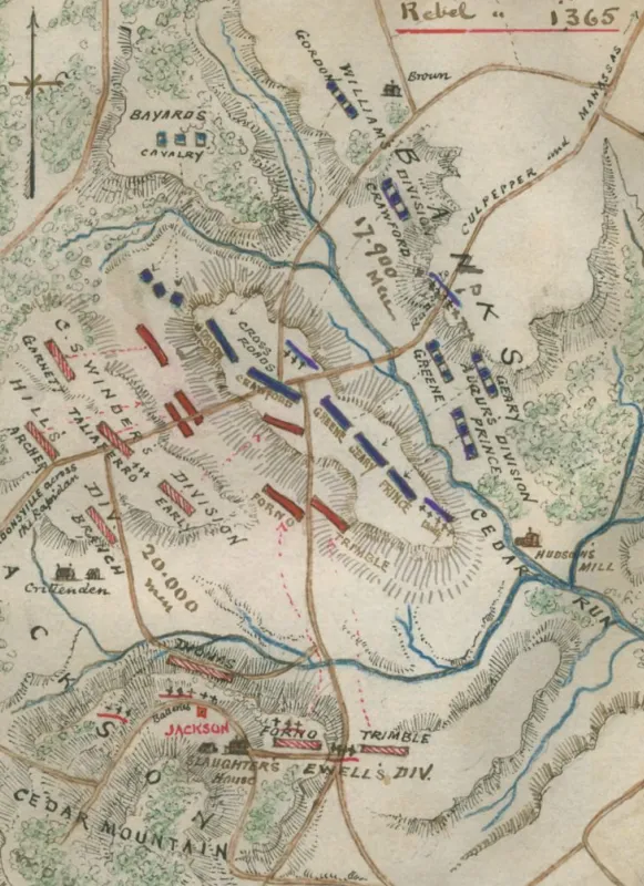 Plan of the Battle of Cedar Mountain