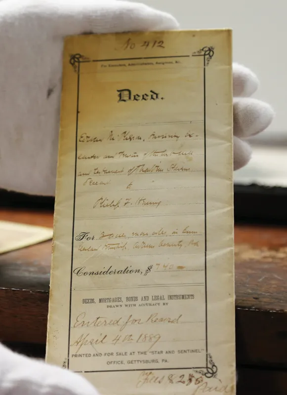 The deed to Lee's Headquarters.