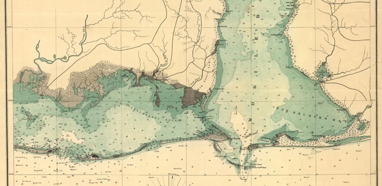 Map of Mobile Bay, Alabama