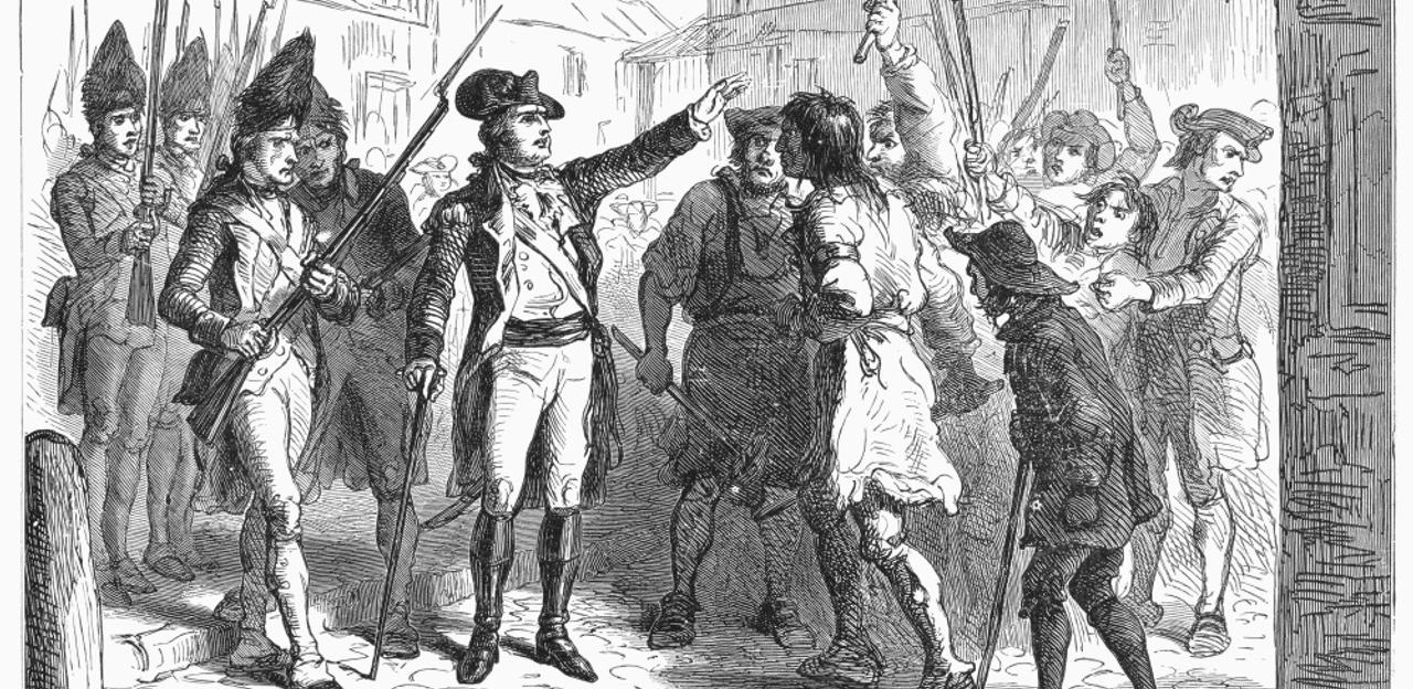 Governor Tryon and the Regulators (B&W)