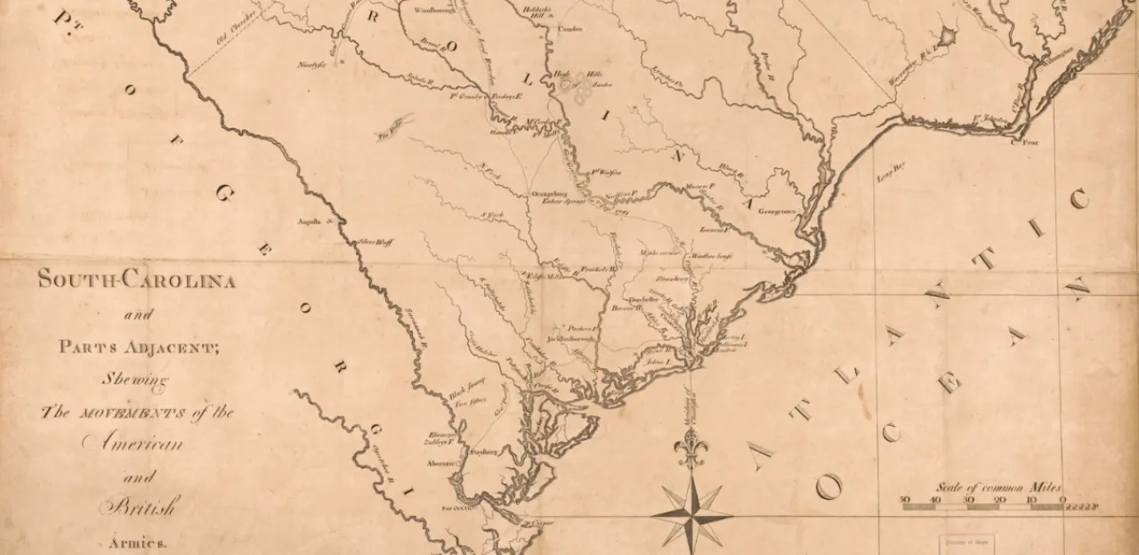 Map of South and North Carolina