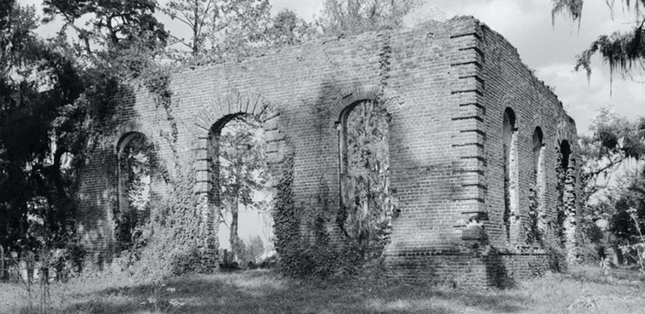 Biggin Church Ruins, photographed April 25, 1940