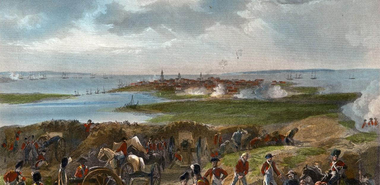 A depiction of the Siege of Charleston (1780) by Alonzo Chappel.