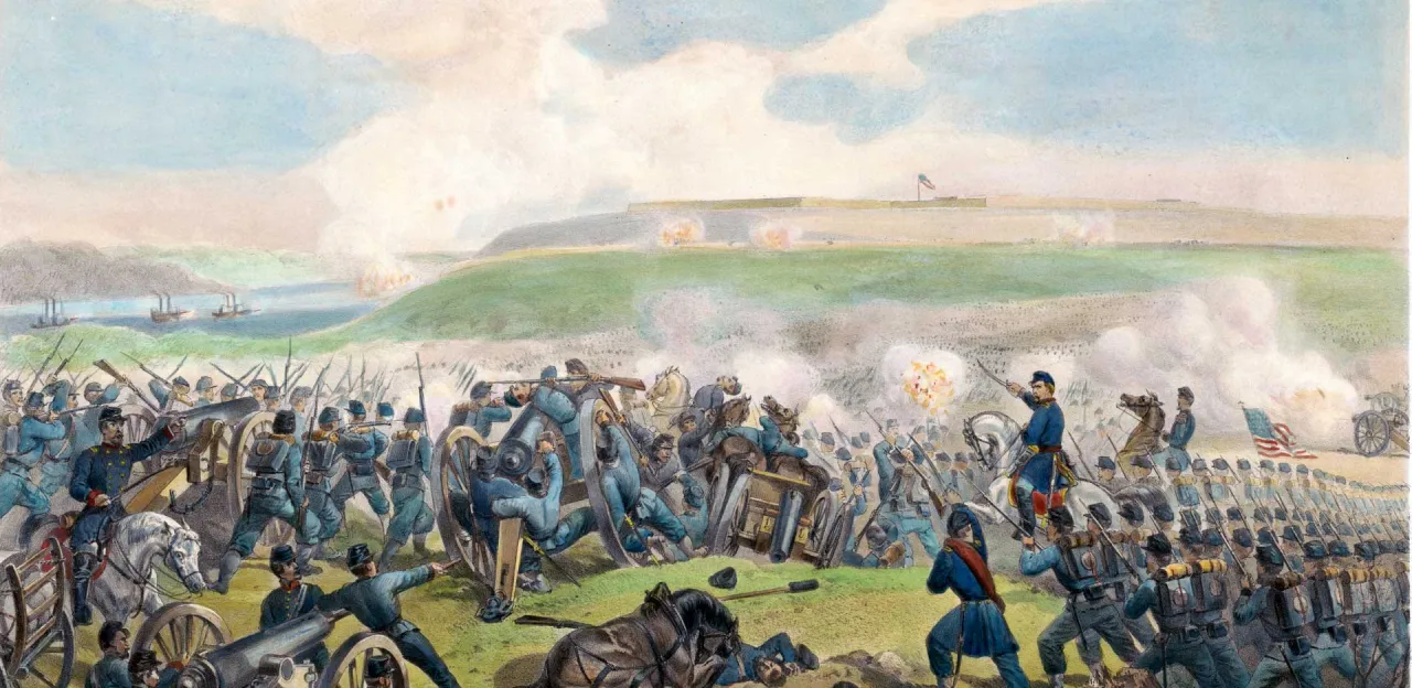 An illustration of the Battle of Fort Donelson
