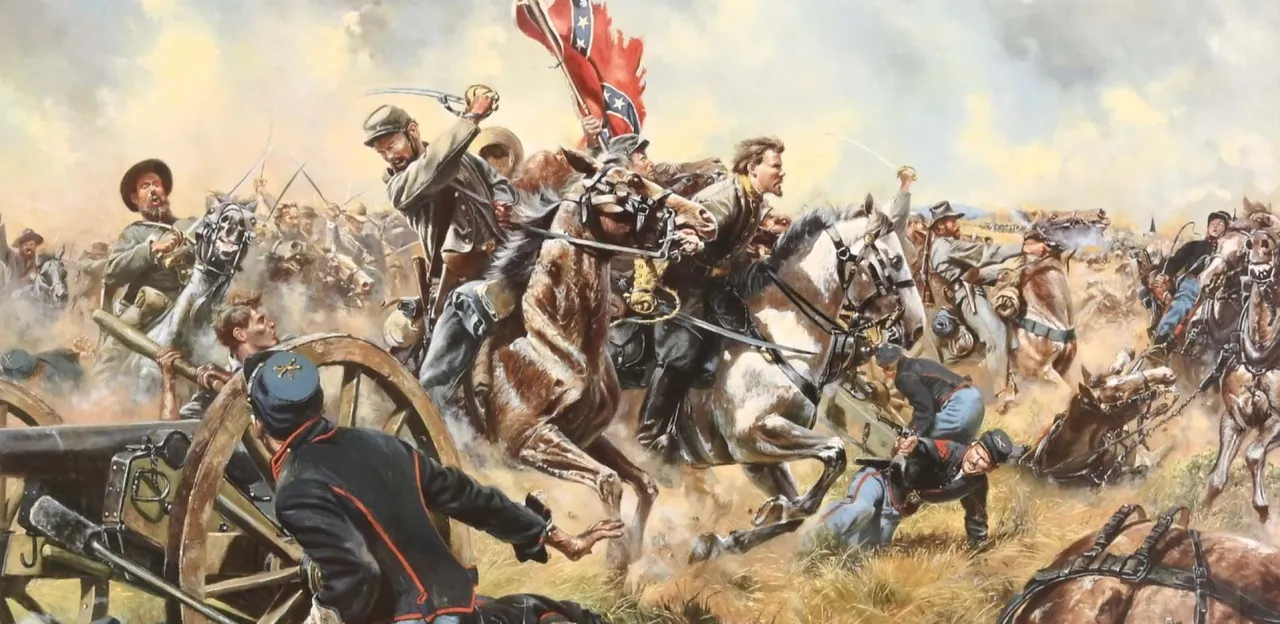 The Gray Comanches by Don Troiani depicts Confederate cavalry in action during the Battle of Brandy Station on June 9, 1863.