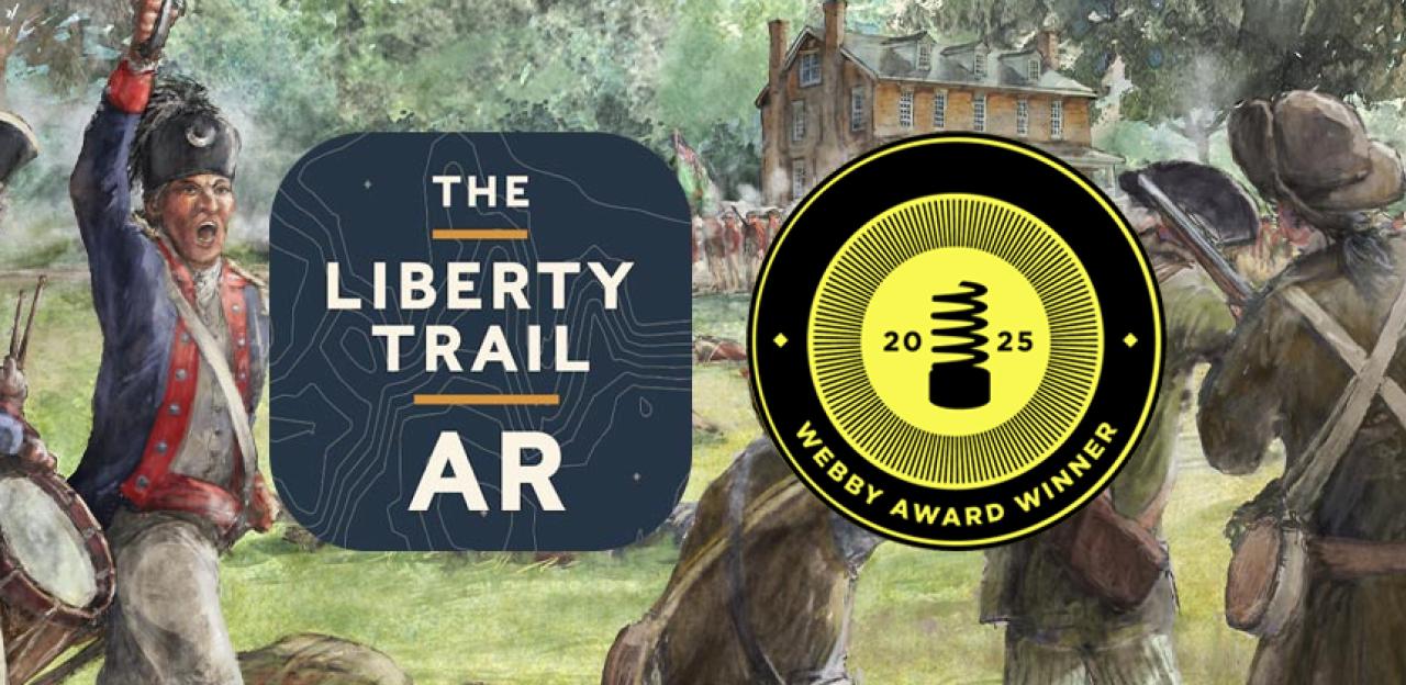 The Liberty Trail Augmented Reality Experience App Icon and Webby Award Seal